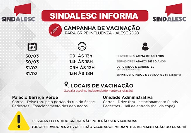 Campanha de vacinação da ALESC