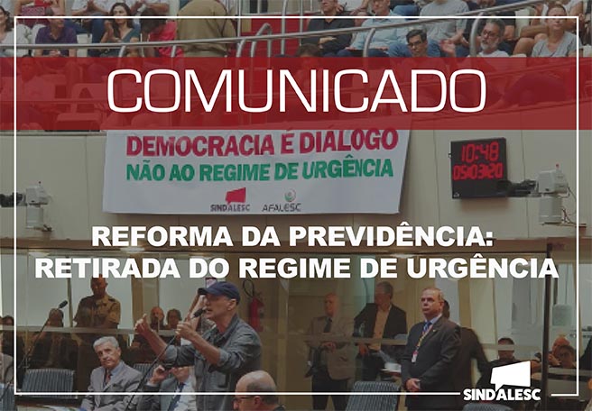 Retirada do Regime de Urgência